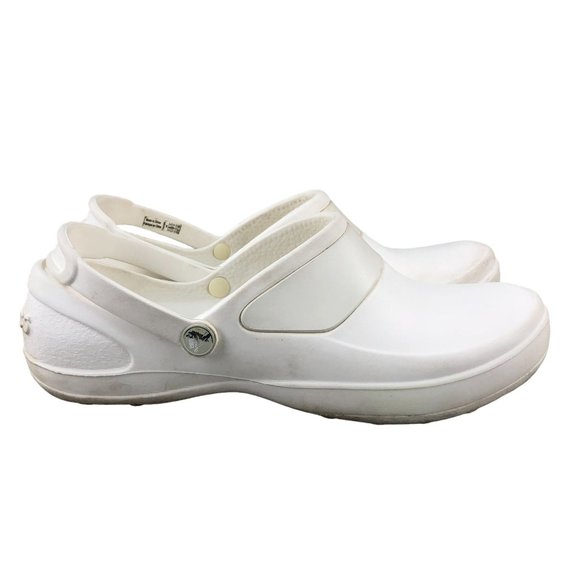 CROCS Women 9 White Mercy Convertible Slingback Professional Comfort Clogs - Picture 1 of 12